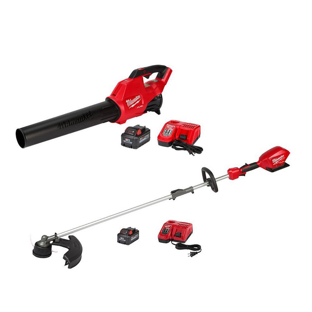 MW M18 FUEL 120 MPH 450 CFM 18-Volt Lithium-Ion Brushless Cordless Handheld Blower wQuik-Lok String Trimmer Kit Combo 2724-21HD-2825-21ST