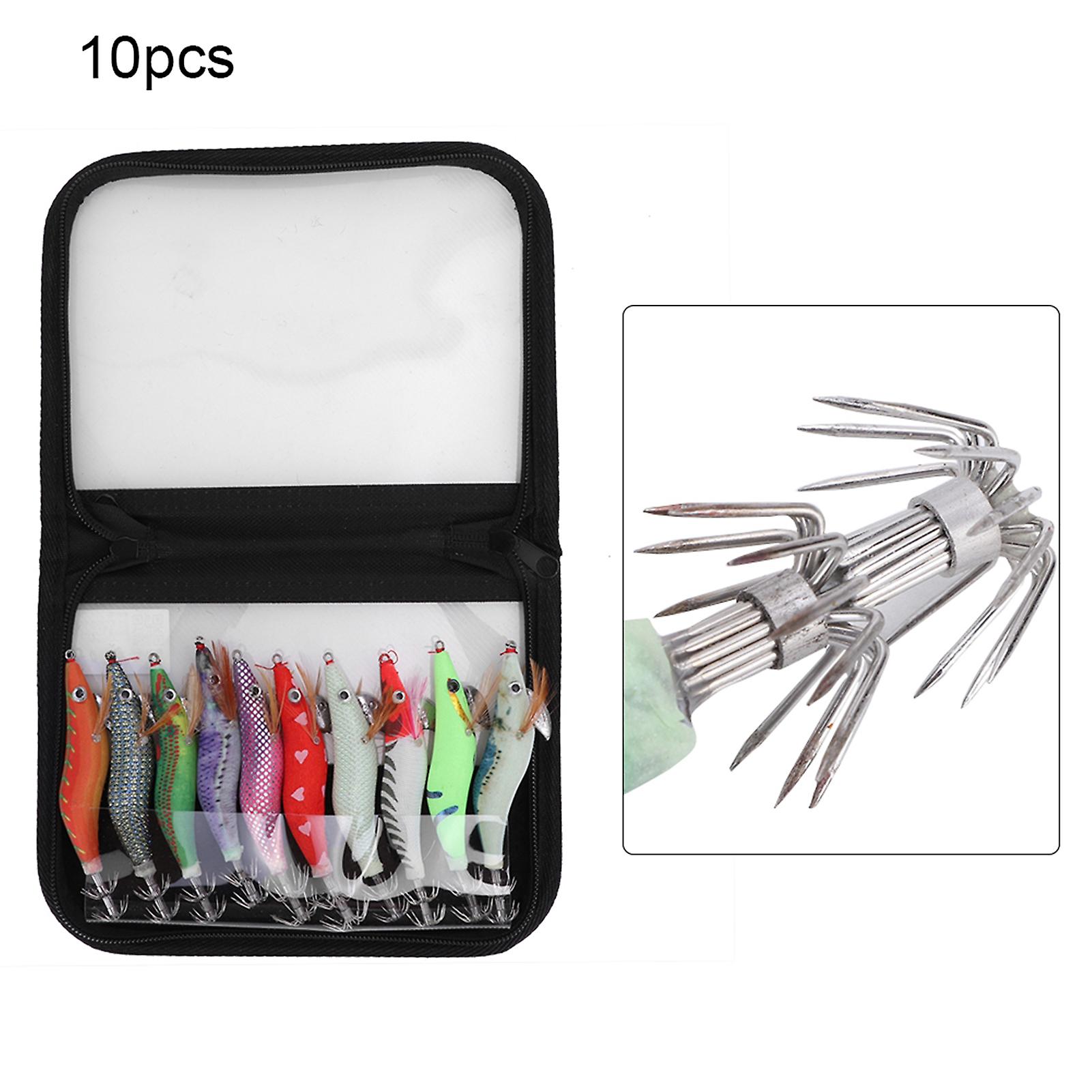 10pcs Artificial Fish Shrimp Shape Lure Bait Fishing Tackle With Box(type 2.5)