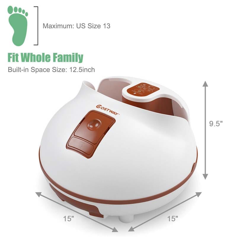 Steam Foot Spa Bath Massager, Foot Sauna Massage Machine with 3 Heat Levels, Pedicure Massage Rollers, Timing Function