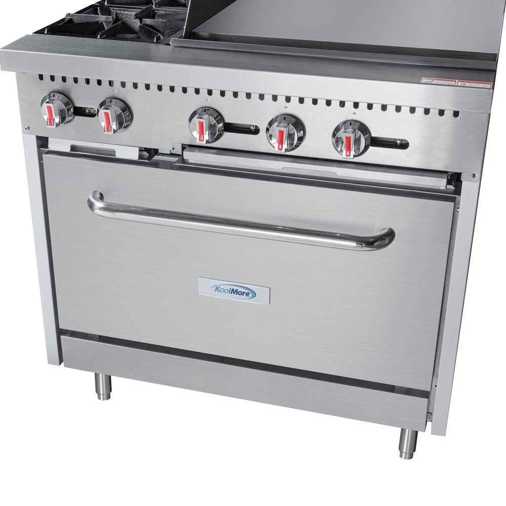 36 in. 2 Burner Commercial LP Range with 24 in. Griddle in Stainless Steel (KM CRG36 LP)