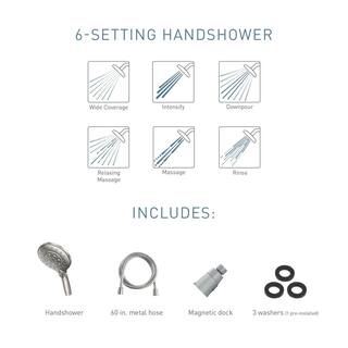 MOEN Attract with Magnetix 6-Spray 5.5 in. Single Wall Mount Handheld Adjustable Shower Head in Chrome 26603