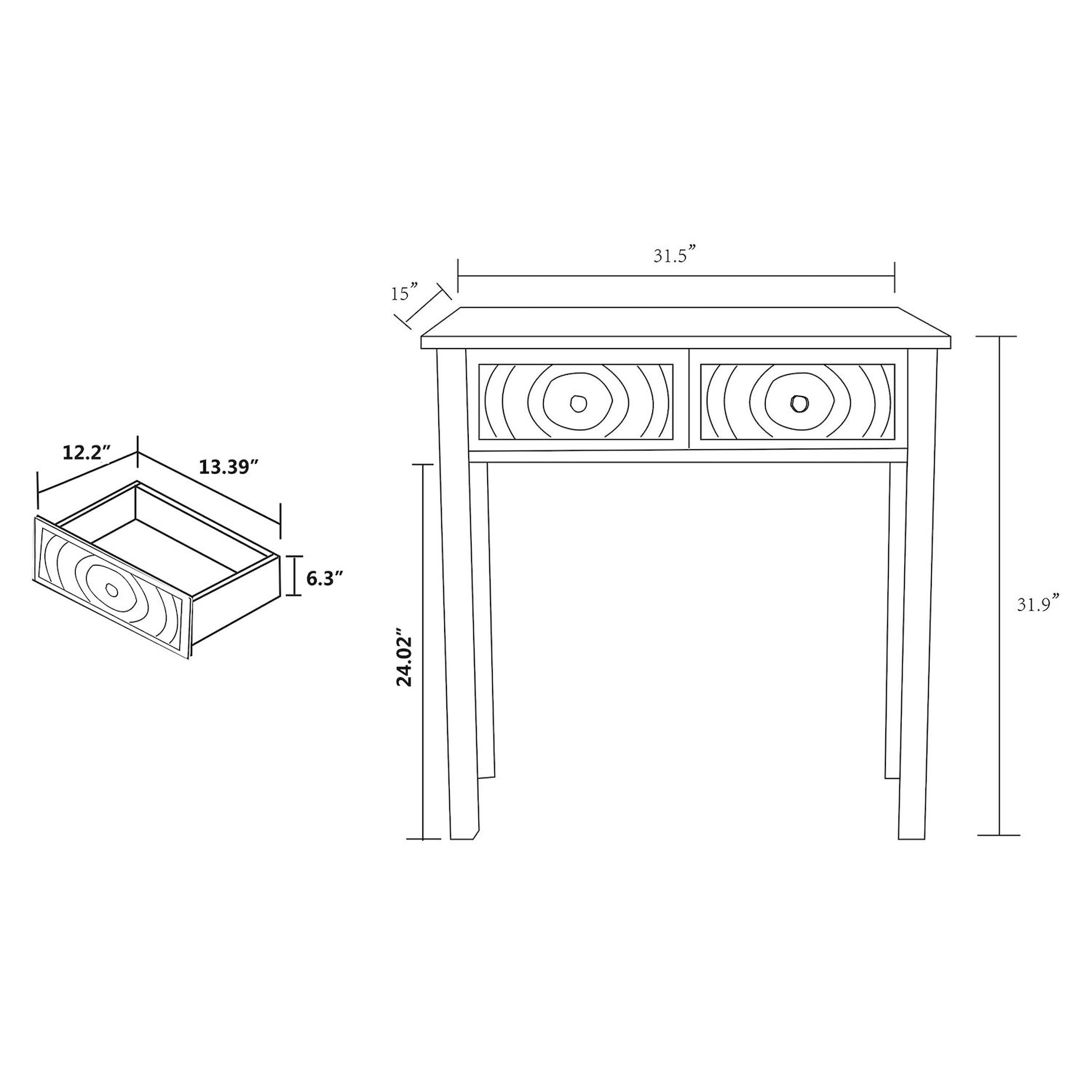 Baxton Studio Lambert Console Table