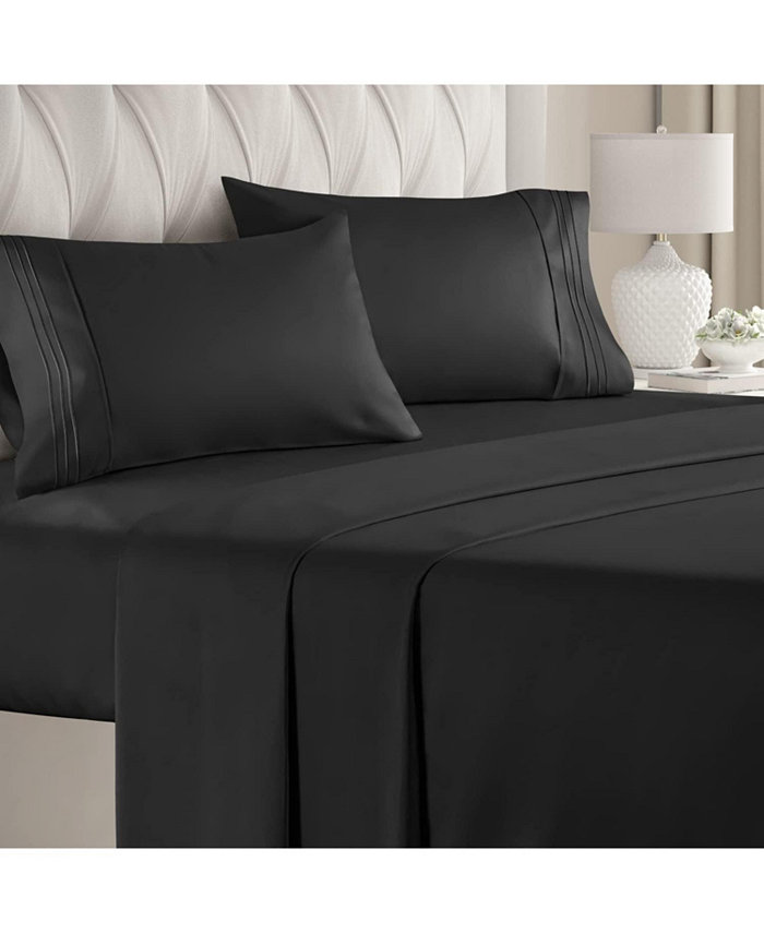 CGK Unlimited 4 Piece Microfiber Solid Sheet Set - Twin Extra Long