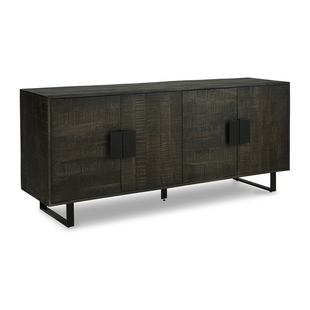 Signature Design by Ashley Kevmart Grayish Brown/Black Accent Cabinet   64\