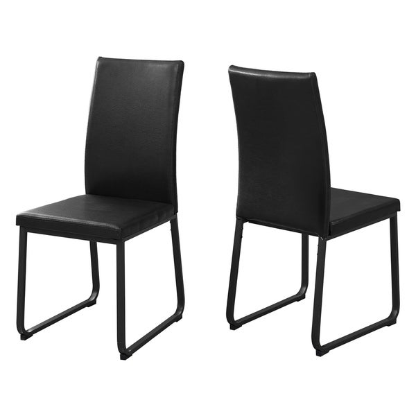 Dining Chair， Set Of 2， Side， Upholste Kitchen， Dining Room， Pu Leather Look， Metal， Contemporary， Modern