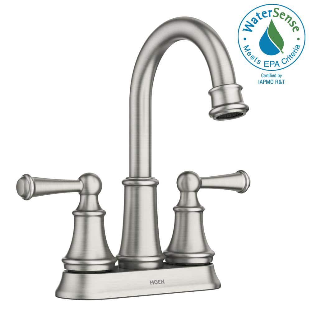 MOEN Brecklyn 4 in Centerset 2Handle Bathroom Faucet in Spot Resist Brushed Nickel