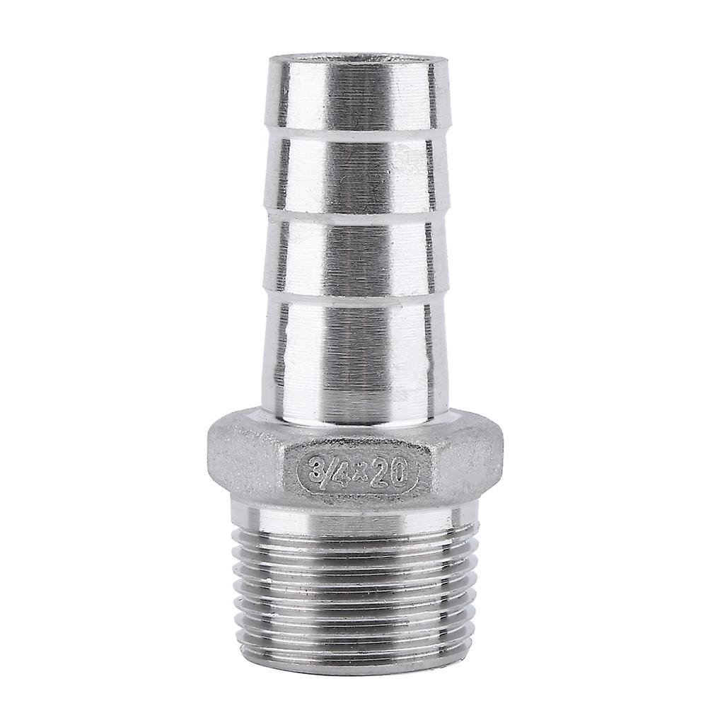 Stainless Steel 304 Male Thread Pipe Fitting Barb Hose Tail Connector (3/4