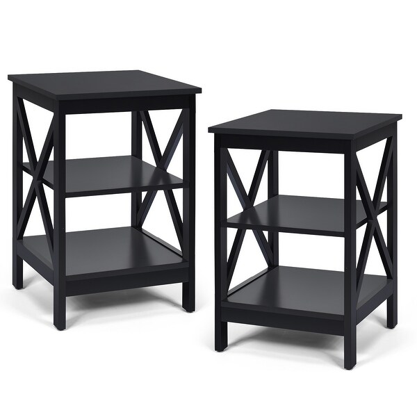 Copper Grove Nurota 3-tier X-cross End Tables (Set of 2)