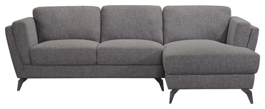 Bowery Hill Contemporary Fabric L Shaped Sectional Sofa in Gray   Midcentury   Sectional Sofas   by Homesquare  Houzz