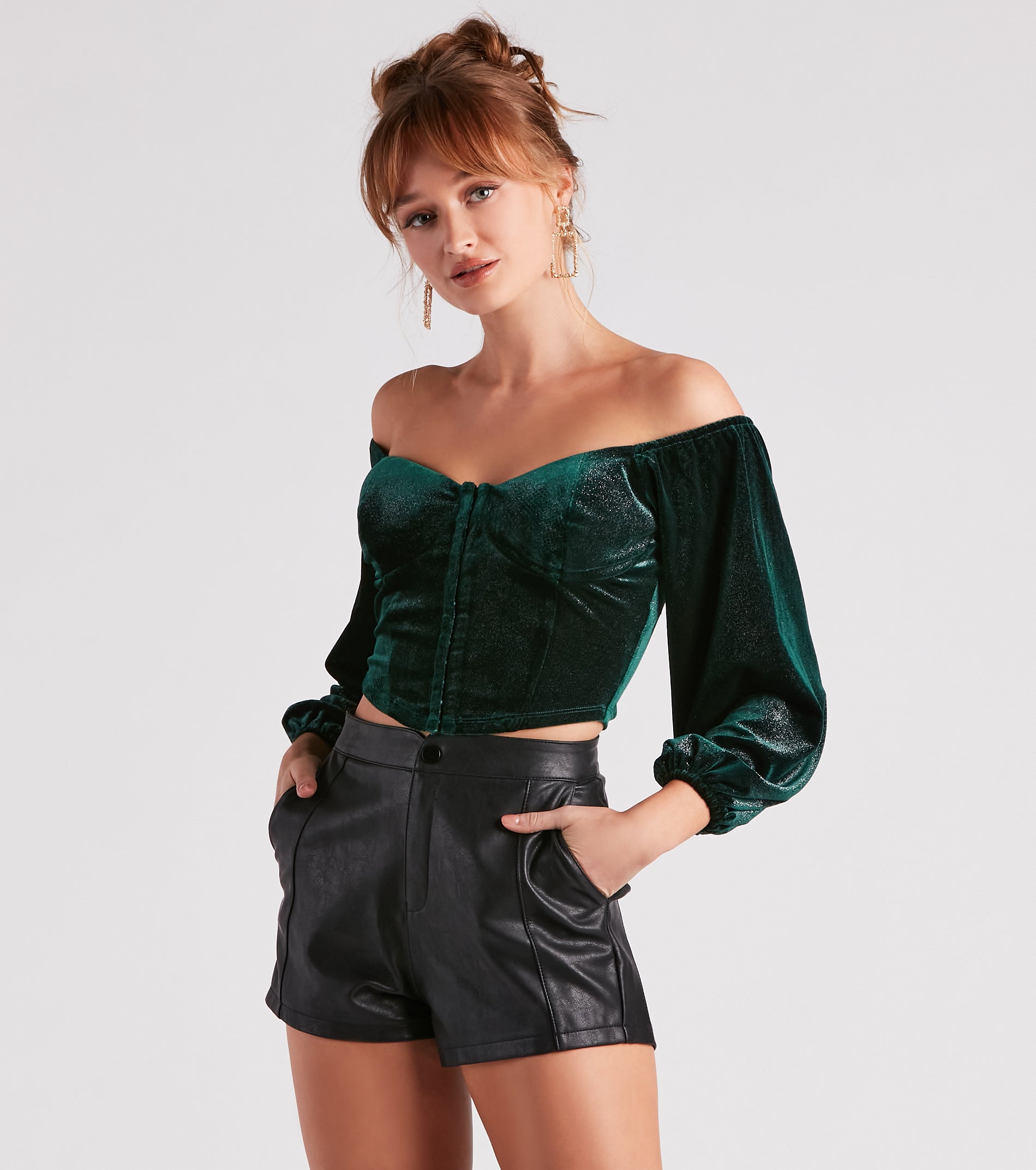 Reign In Glitter Velvet Crop Top