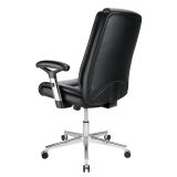 Densey Bonded Leather Mid-Back Manager's Chair， Black/Silver， BIFMA Certified