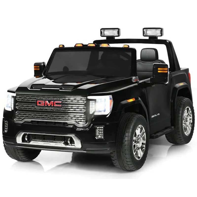 2-Seater GMC Licensed Kids Ride On Car 12V Battery Powered Electric Riding Toy Truck with Storage Box