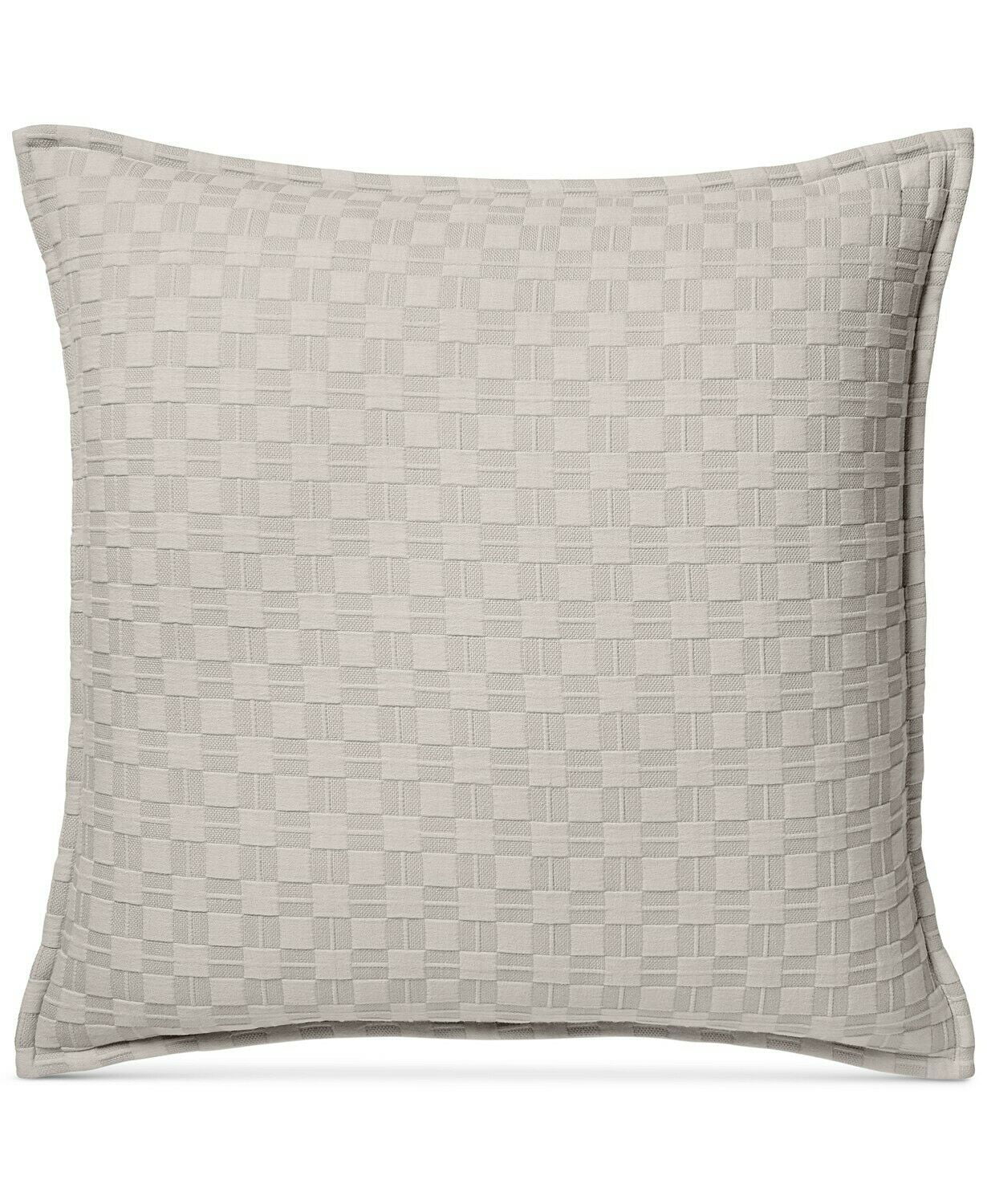 Hotel Collection Diamond Embroidered Quilted Cotton Pillow Sham - EURO - Beige