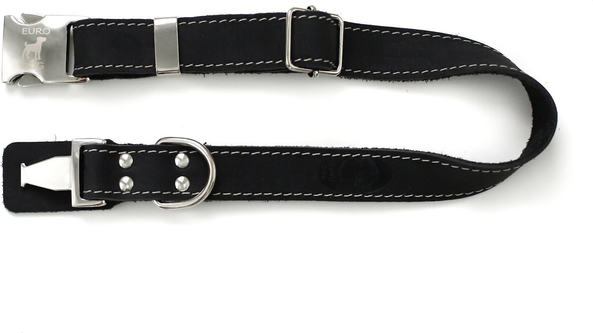 Euro-Dog Quick Release Leather Dog Collar