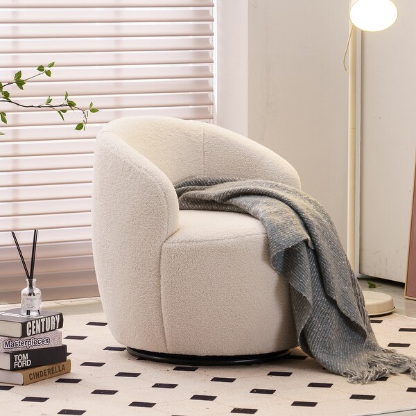 Teddy Fabric Upholstery Barrel Chair Swivel Chair