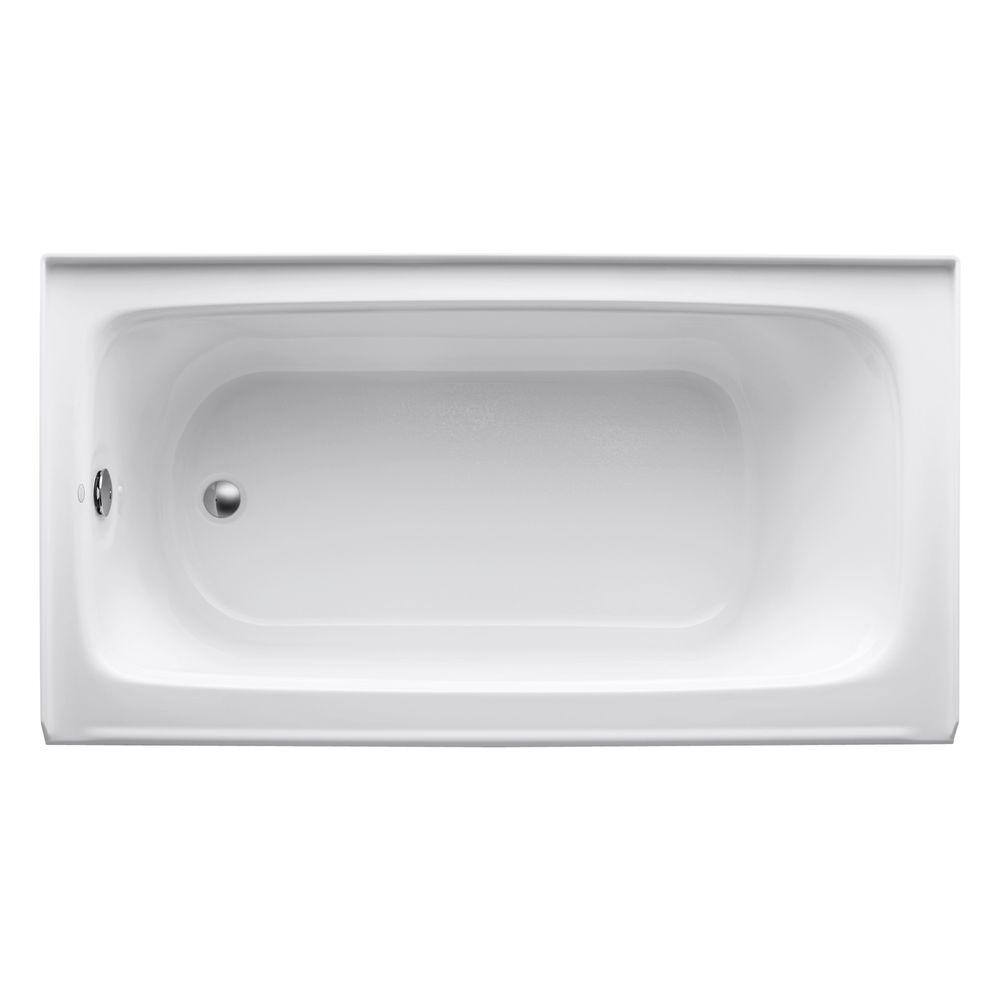 KOHLER Bancroft 60 in. x 32 in. Soaking Bathtub with Left-Hand Drain in White K-1150-LA-0