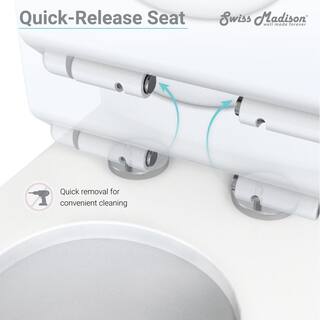 Swiss Madison Chateau 1-Piece 0.81.28 GPF Dual Flush Elongated Toilet in White SM-1T803