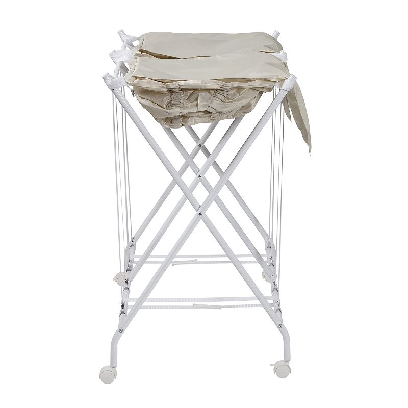 Honey-Can-Do Double Bounce Back Rolling Foldable Laundry Sorter Hamper