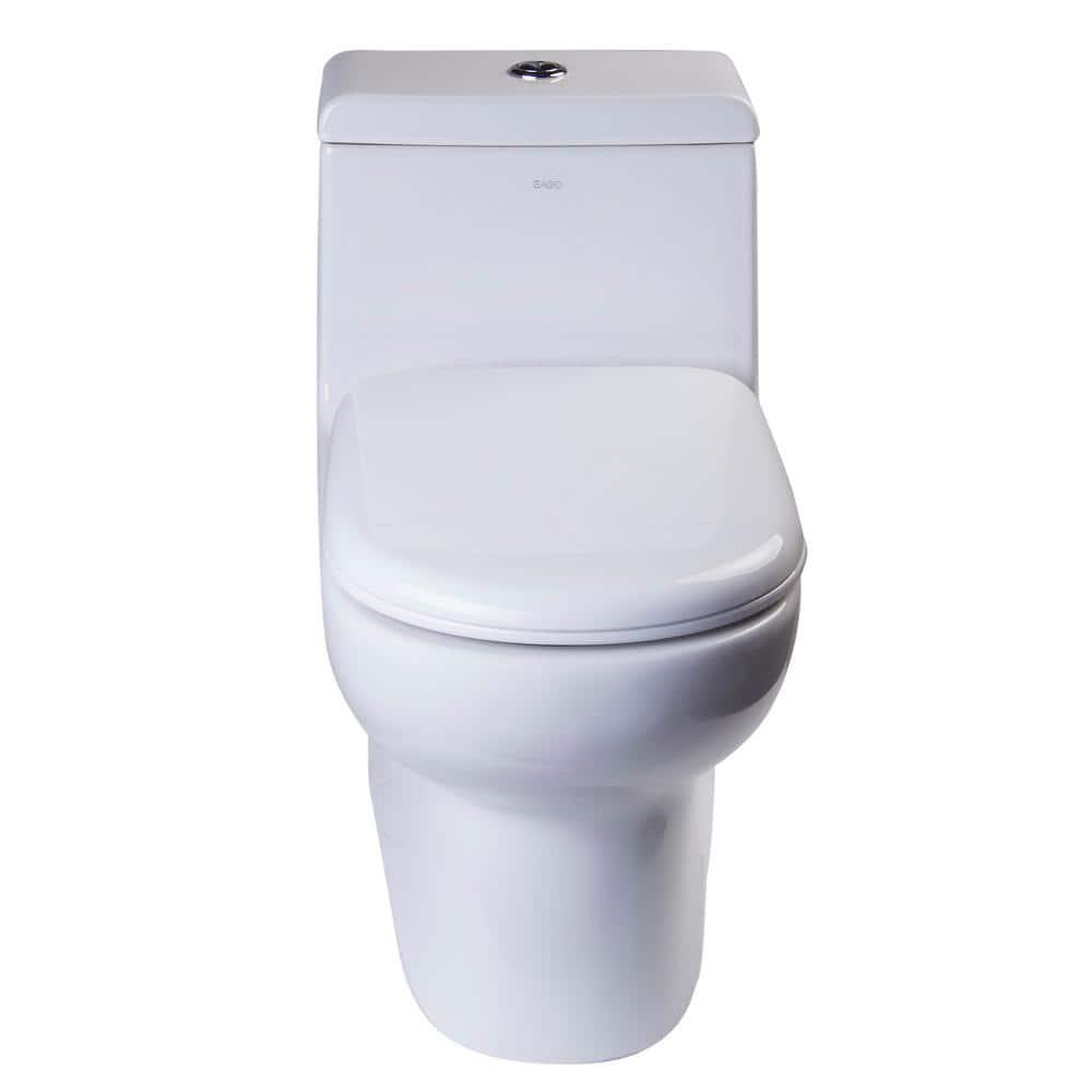 EAGO 1Piece 08128 GPF Dual Flush Elongated Toilet in White