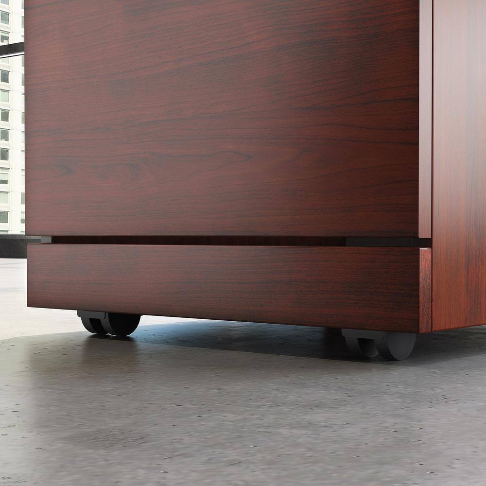 Affirm Classic Cherry Decorative Lateral File Cabinet with Hidden Casters (Comes Assembled) 426269