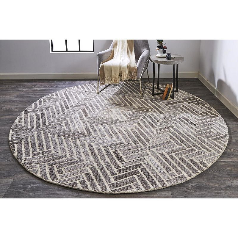 Weave and Wander Palatez Gray Geometric Area Rug