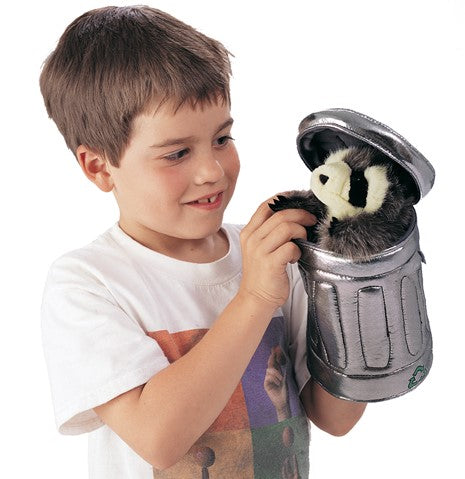 Raccoon in Garbage Can