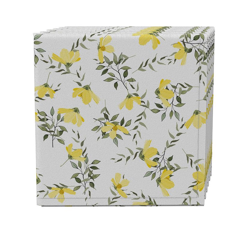 Napkin Set of 4， 100% Cotton， 20x20， Summer Backyard Floral