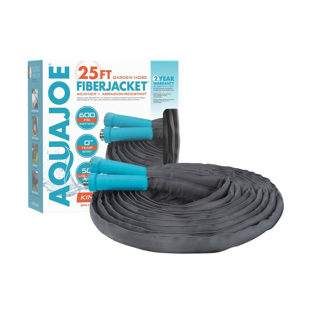 AQUA JOE 58 in. Dia. x 25 ft. Superlight Fiberjacket Max Garden Hose AJFJH25-58-MAX