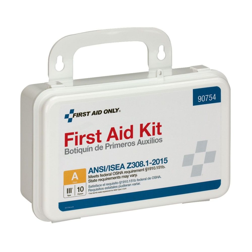 First Aid Only First Aid Kit 10 Person Bulk Plastic Case ANSI A