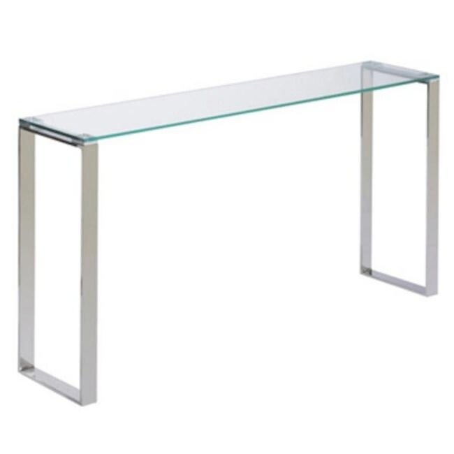 Chrome Finish Glass Console Table