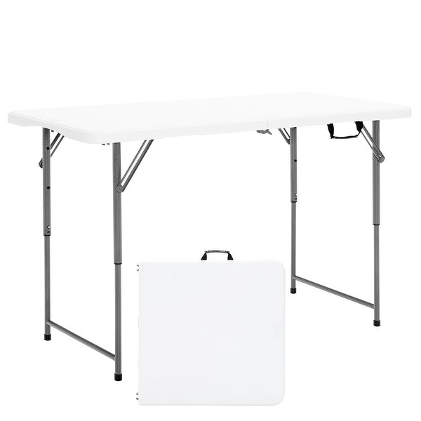 Folding Table Portable Bifold Picnic Dining Table Height Adjustment