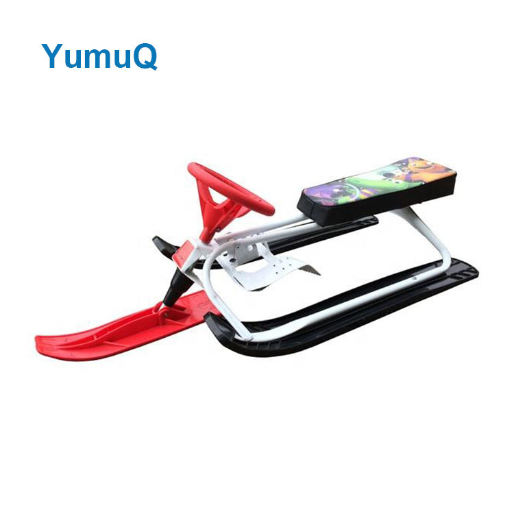 YumuQ Winter Sports Durable Snow Sled  Plastic Strong Steering Bike Kids Snow Sled