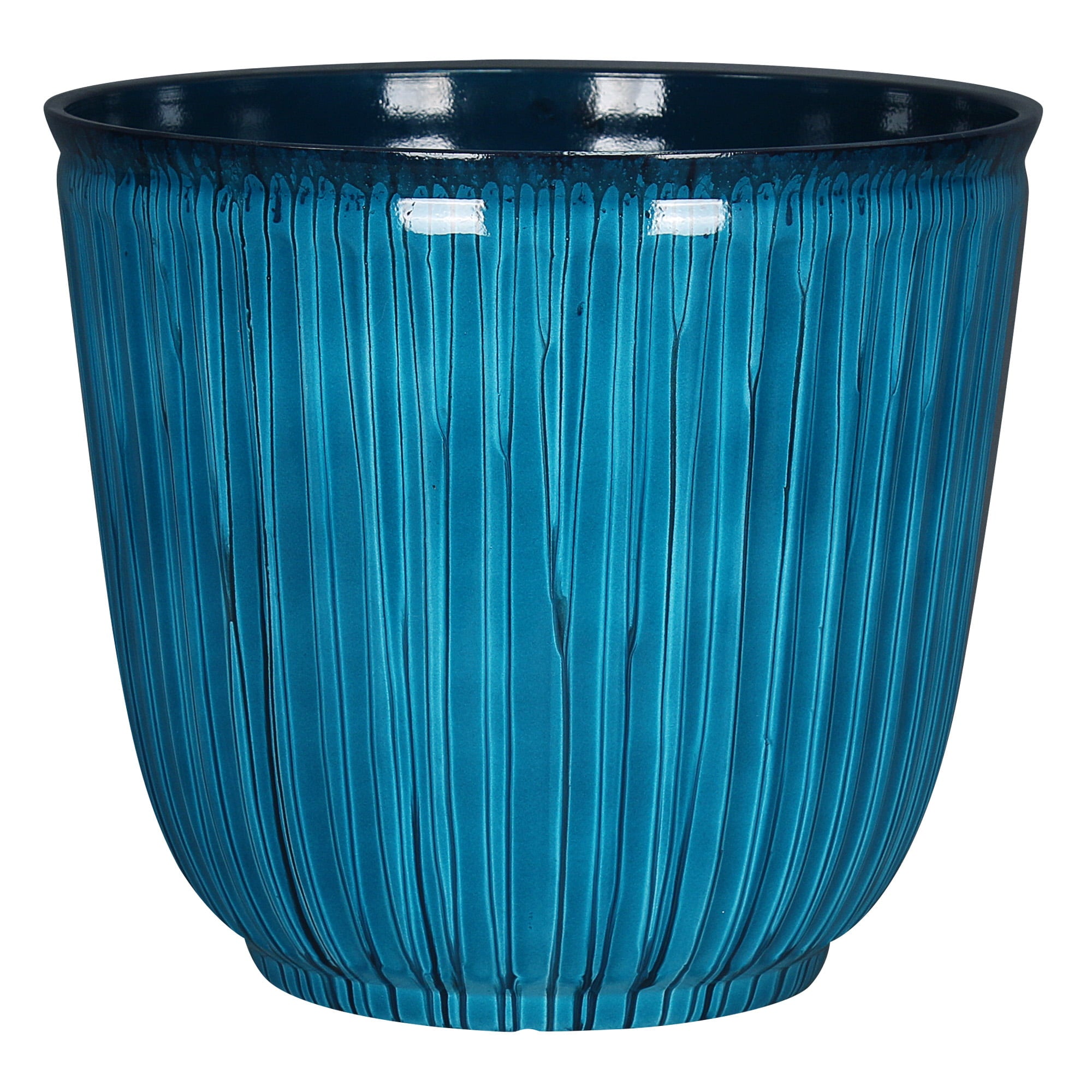 Better Homes & Gardens Kamala Light Blue Resin Planter, 15.7in x 15.7in x 14in