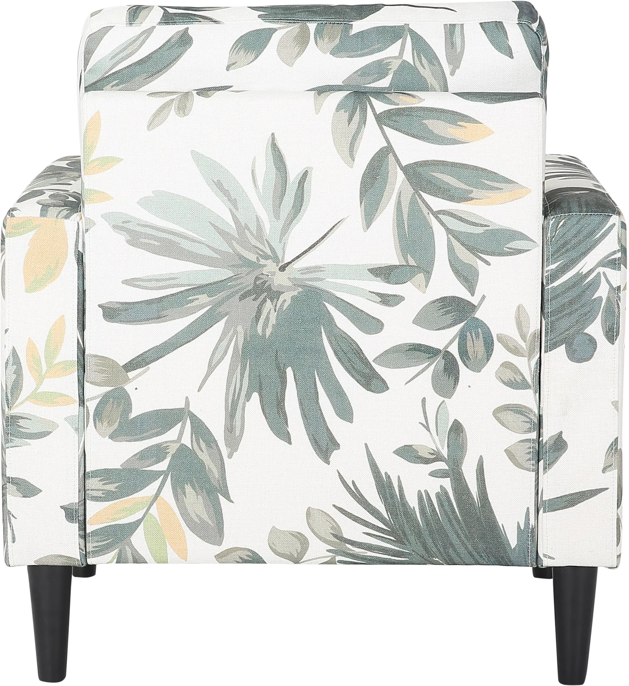 Wendy Contemporary Cream and Green Floral Accent Chair