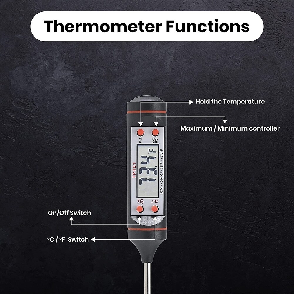 Cheer Collection Digital Meat Thermometer  Quick Read Cooking Thermometer for Grill