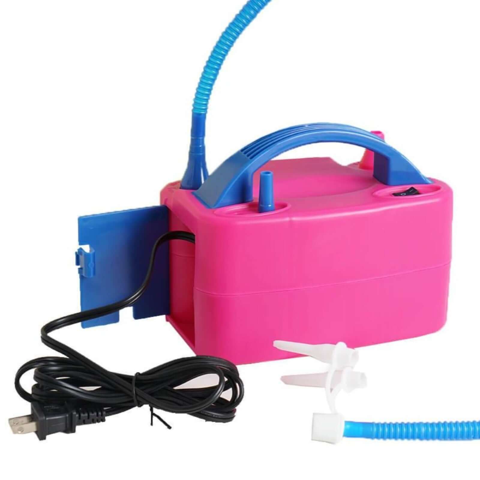 600W Hot Pink Dual Nozzle Electric Balloon Pump, Balloon Inflator, Blow Up Machine