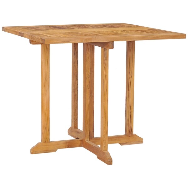 Chic Teak Hatteras Square Teak Wood Outdoor Folding Patio Table，35 Inch (table only)