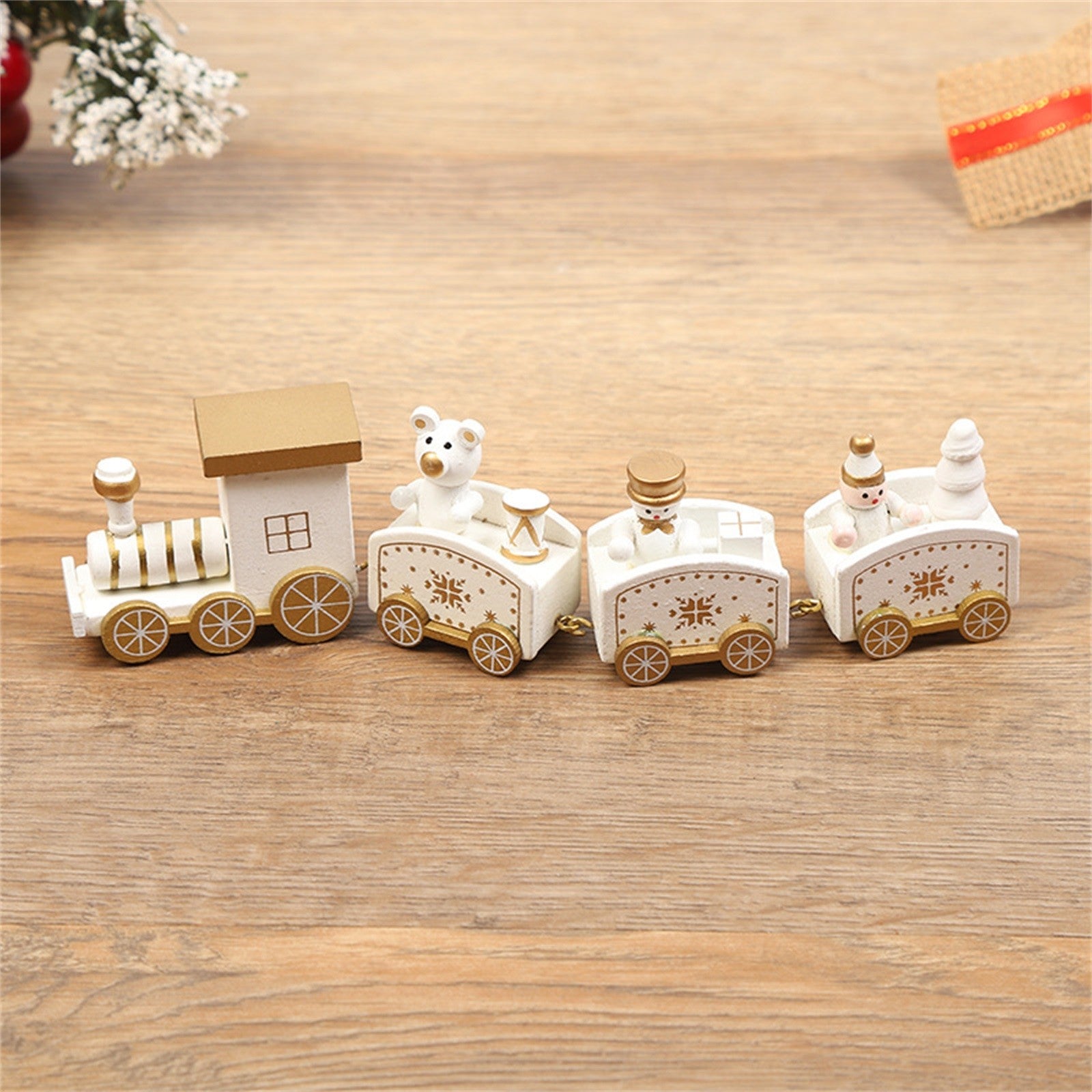 Pieces Of Christmas Train Decoration Gift Cute Wooden Mini Train Set Children Christmas Party Gift Toys