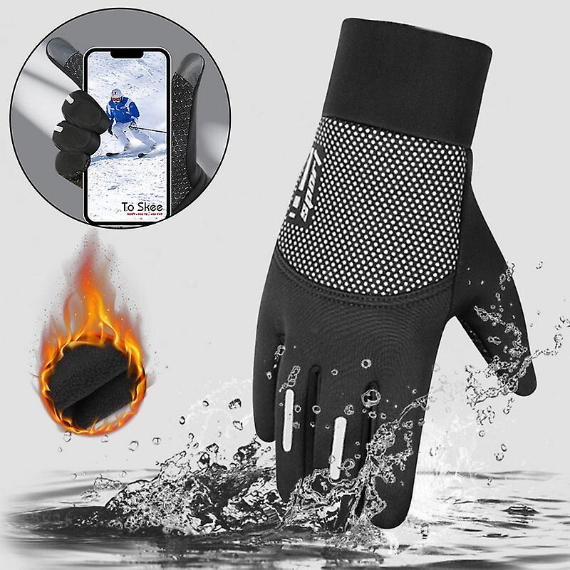 Winter Gloves Waterproof Thermal Touch Screen Thermal Windproof Warm Gloves Cold Weather Running Sports Hiking Ski Gloves