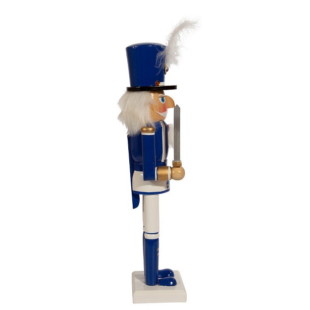 Kurt Adler 15 inch Wooden Delft Blue Nutcracker