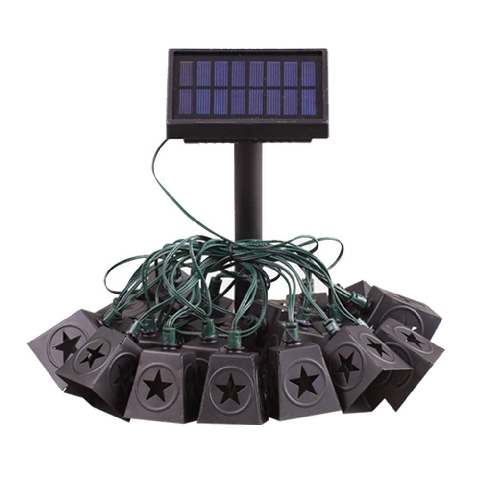 Hampton Bay Solar 10-Light 150 in. Integrated LED String Light with Lone Star Shade 82151