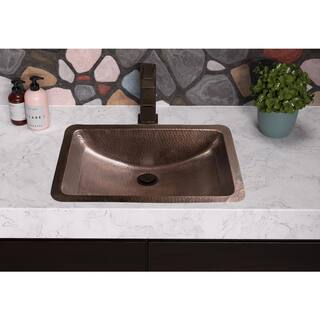 Monarch Abode Monarch Dual Mount Pure Copper Hand Hammered Venetian 21 in. Single Bowl Sink 17095