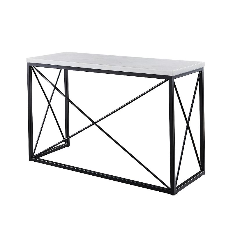 Steve Silver Co. Skyler White Marble-Top Rectangle Sofa Table