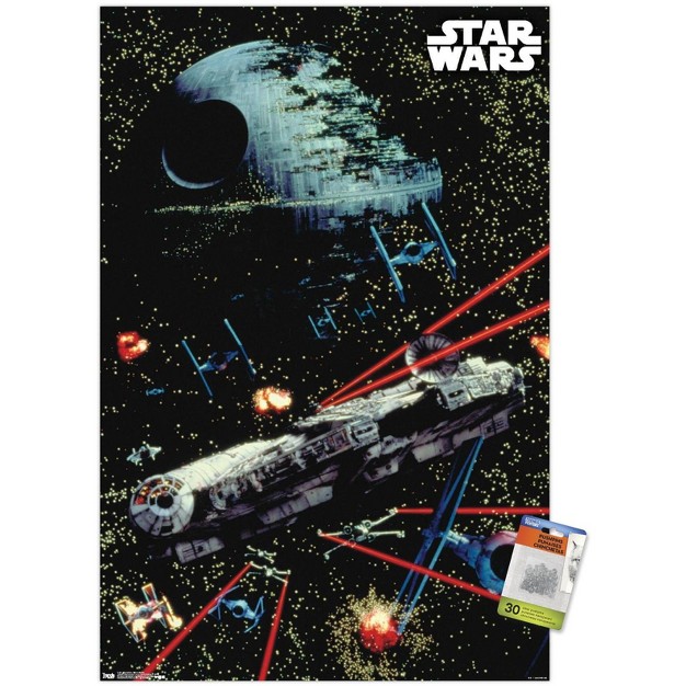 Trends International Star Wars Saga Space Battle Unframed Wall Poster Prints