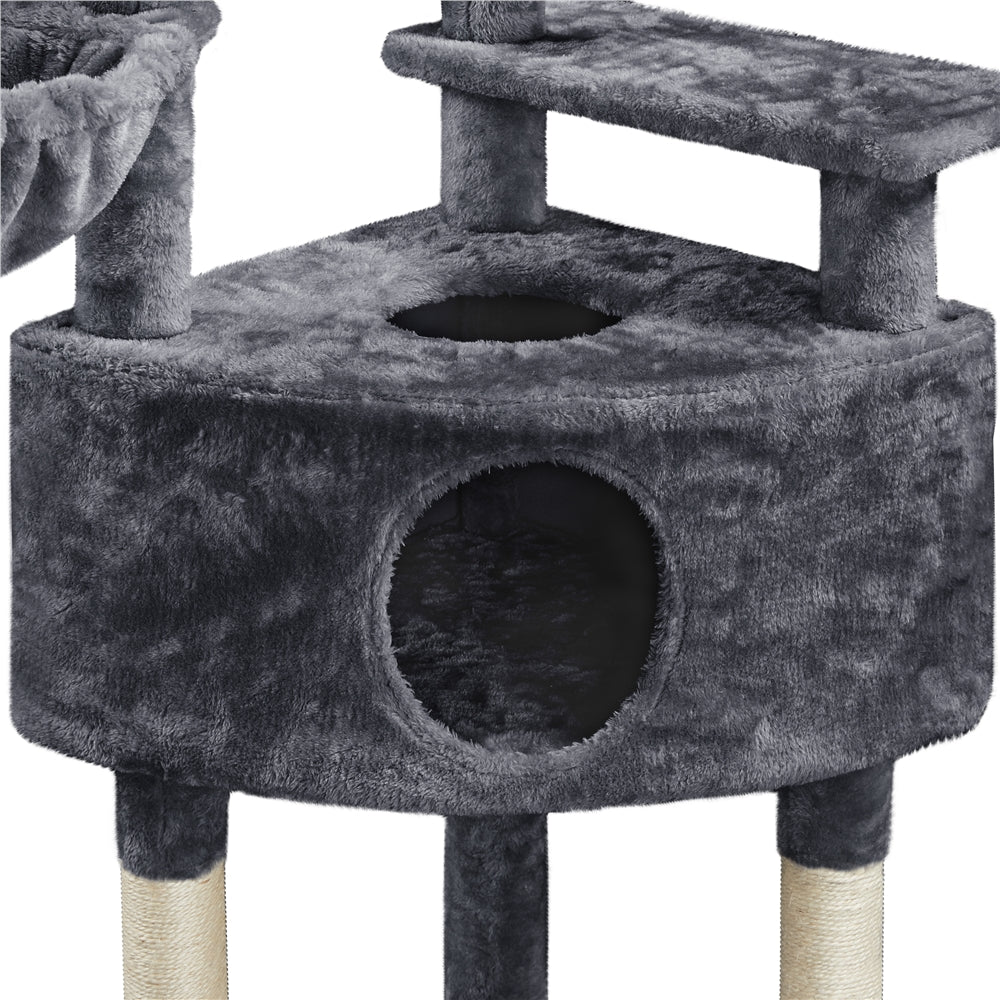 Yaheetech 46'' Cat Tree Multilevel Cat Condo with Scratching Posts and Perch Platform，Dark Gray