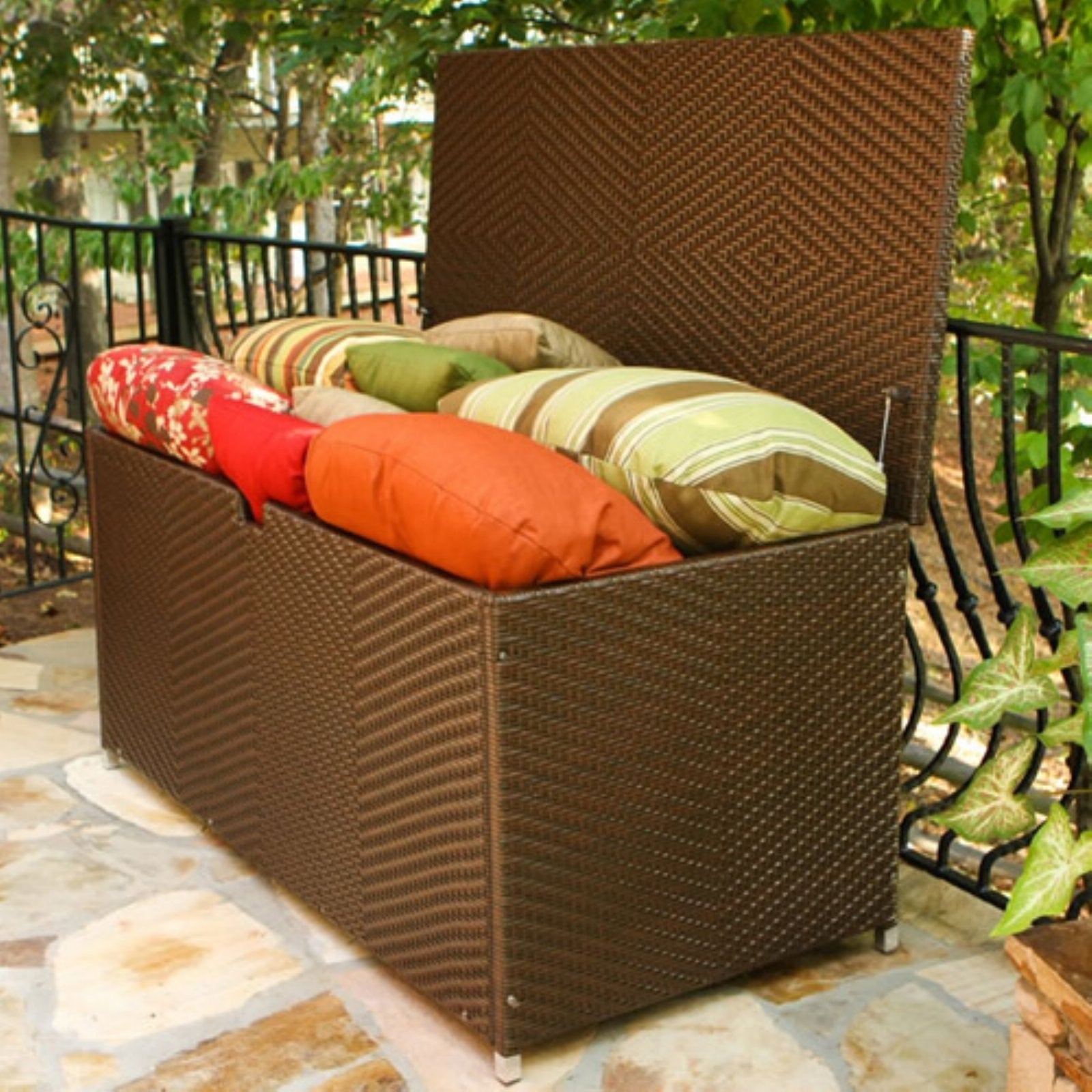 Tortuga Outdoor Large Outdoor Wicker Storage Deck Box - Mojave