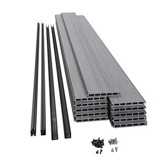 Slipfence Composite 6 ft. H x 6 ft. W x 1 in. Thick Ash - Light Grey Composite Tongue and Groove Horizontal Fence Panel SF2-HCPA6