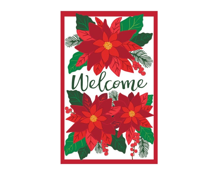 Evergreen Poinsettia  Garden Flag  - 169185