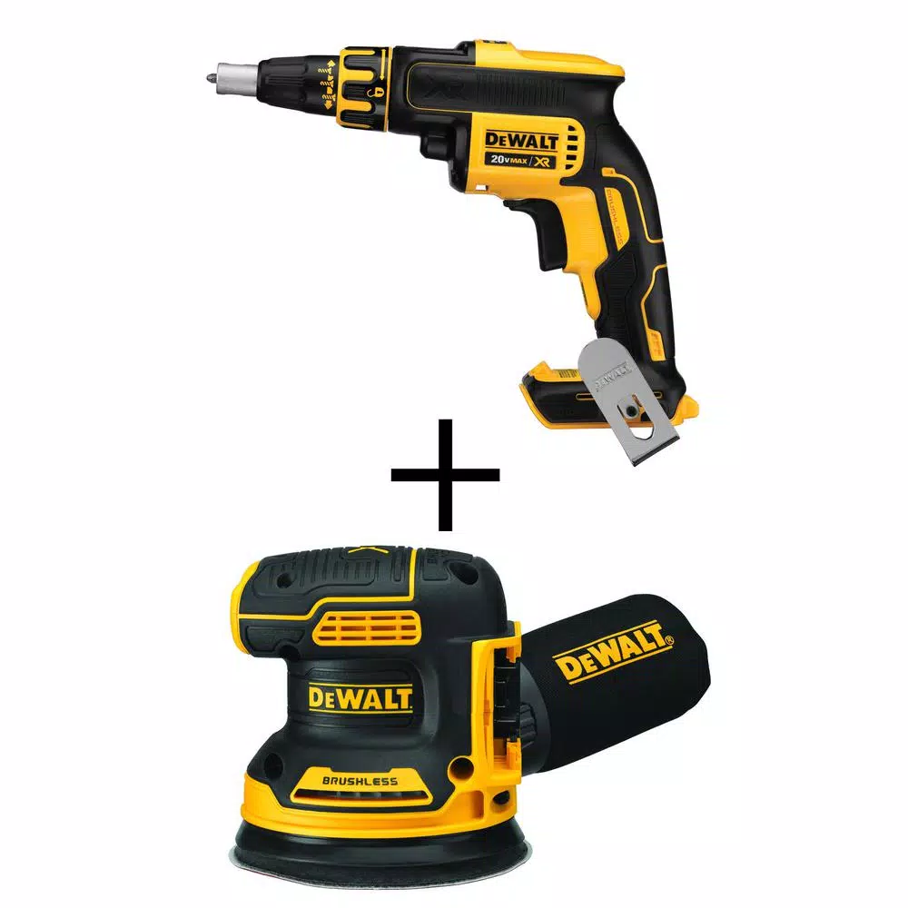 DEWALT 20-Volt MAX XR Cordless Brushless Drywall Screw Gun with 5 in. Random Orbital Sander and#8211; XDC Depot