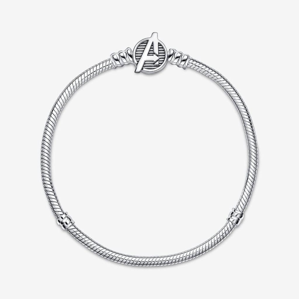 PANDORA  Pandora Moments Marvel The Avengers Logo Clasp Snake Chain Bracelet